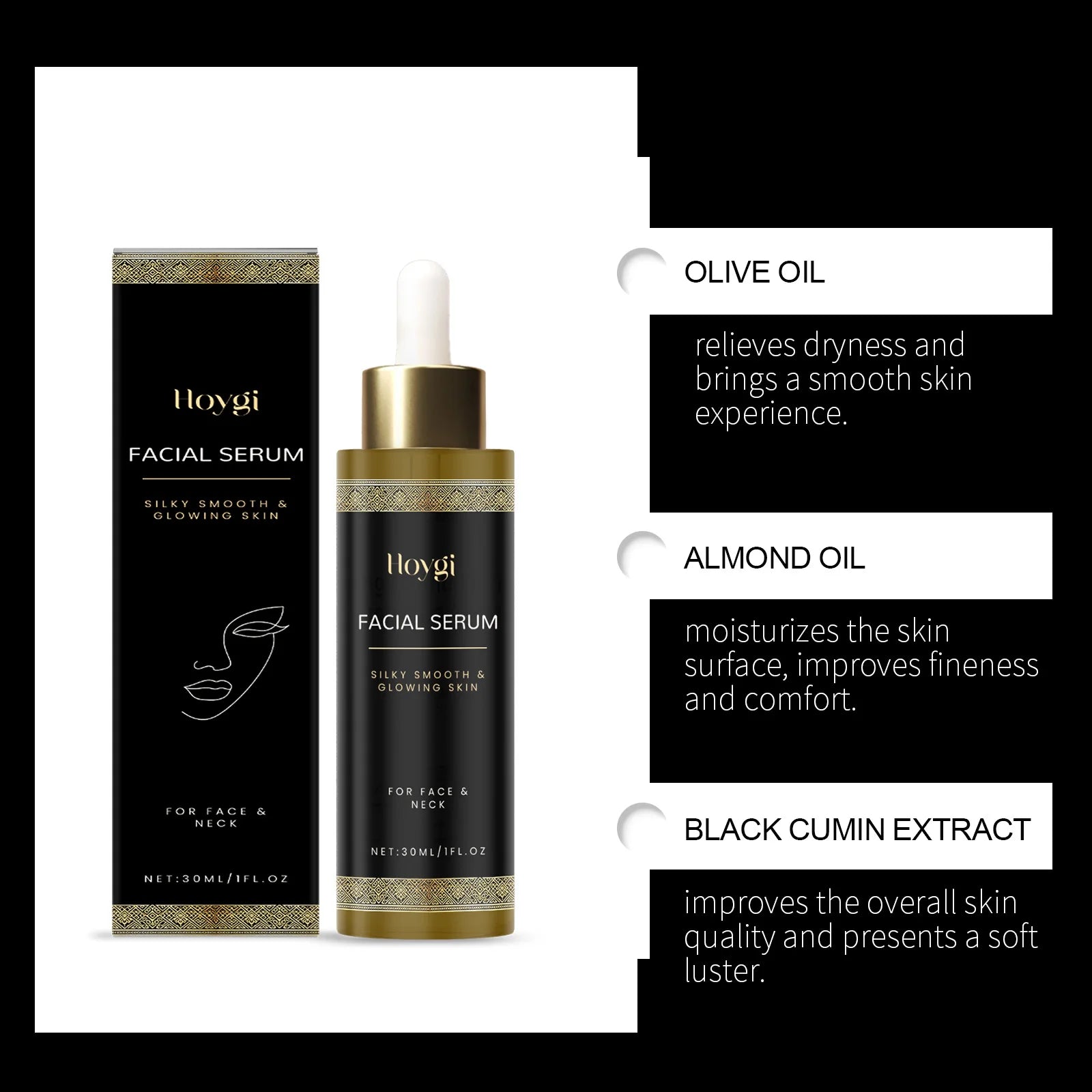 Hoygi 30ml Illuminating Face Serum Vitamin E Frankincense Essence
