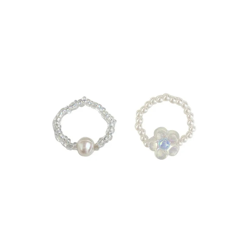Pearl beaded Ring set (2pc)