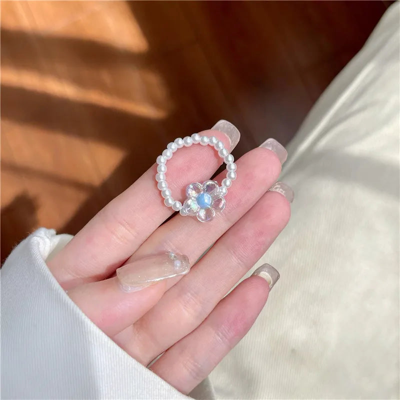 Pearl beaded Ring set (2pc)