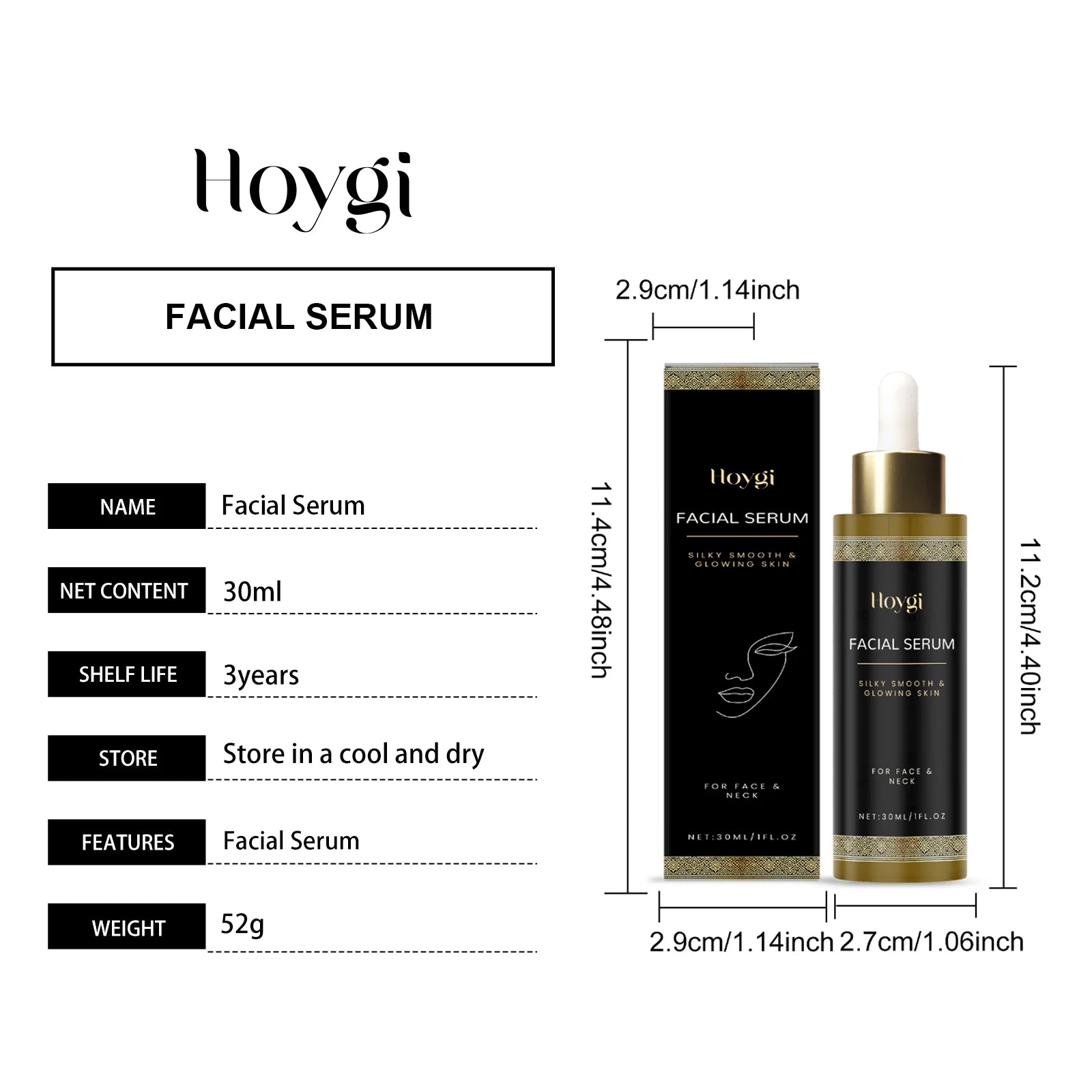 Hoygi 30ml Illuminating Face Serum Vitamin E Frankincense Essence