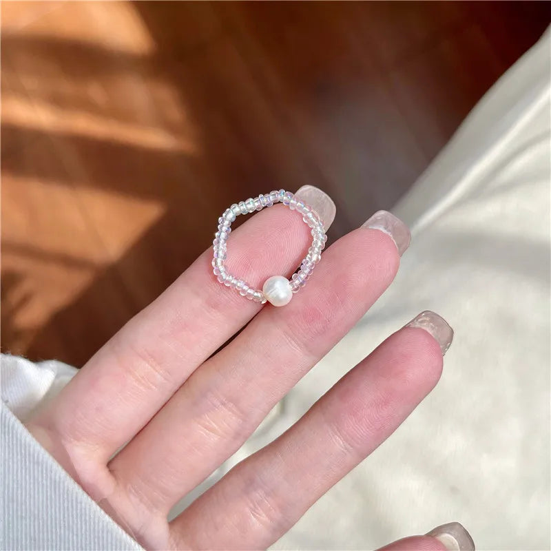 Pearl beaded Ring set (2pc)