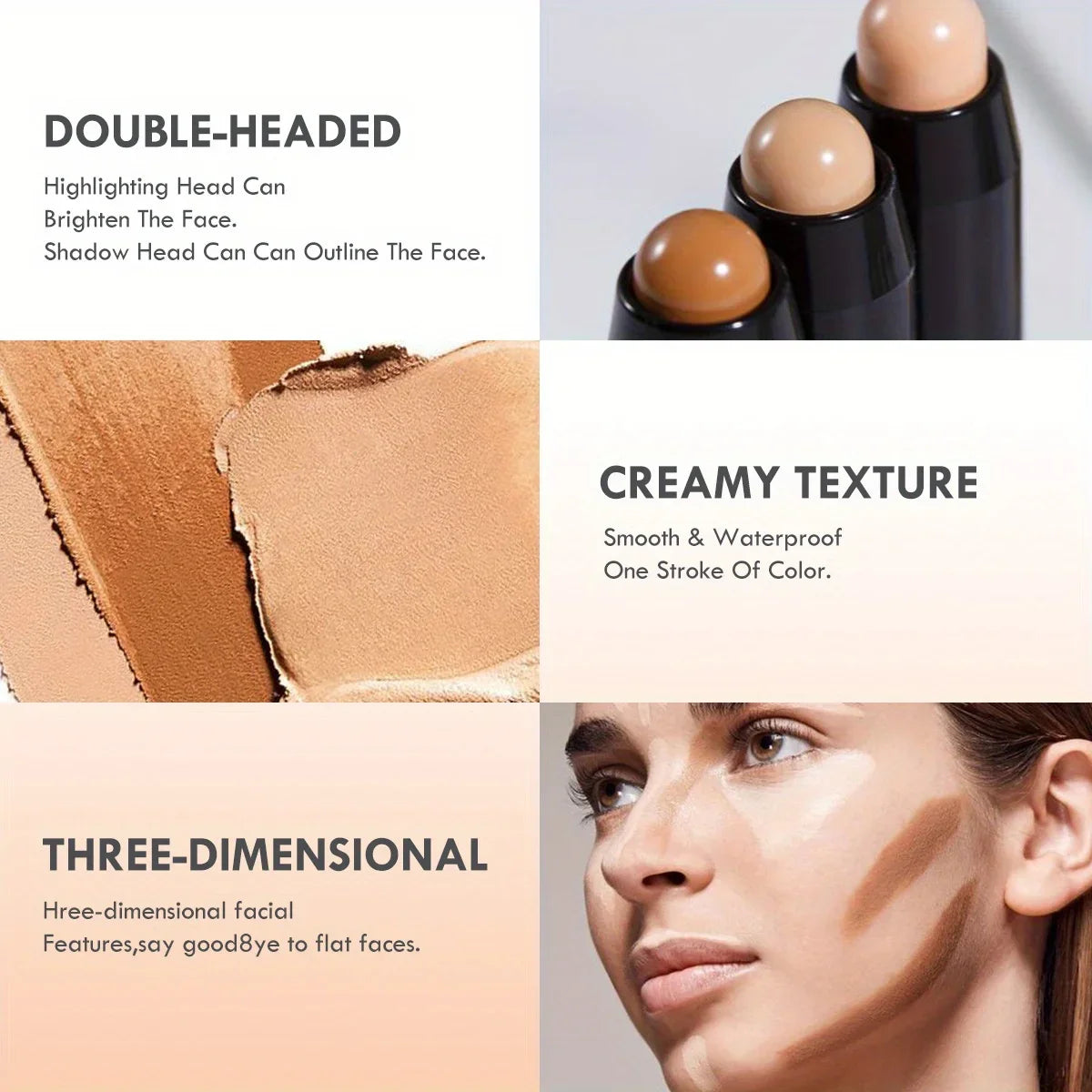 Double Head Highlight Pen Face Make Up Liquid Waterproof