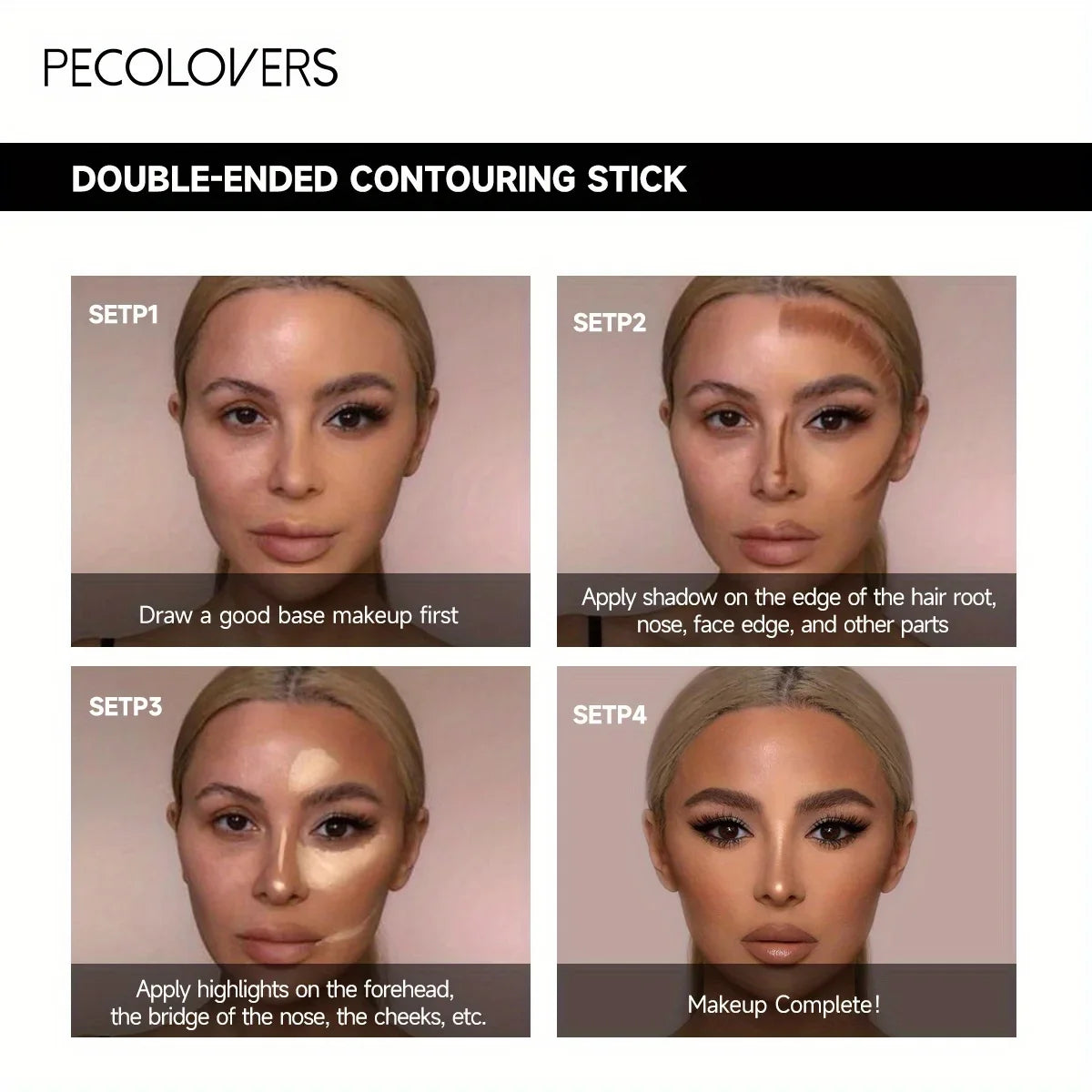Double Head Highlight Pen Face Make Up Liquid Waterproof