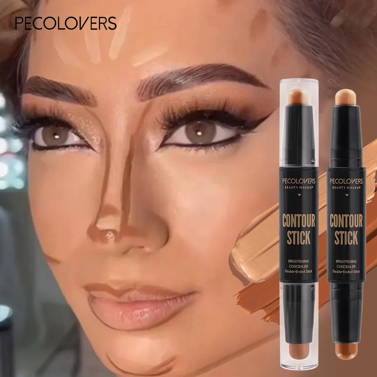 Double Head Highlight Pen Face Make Up Liquid Waterproof