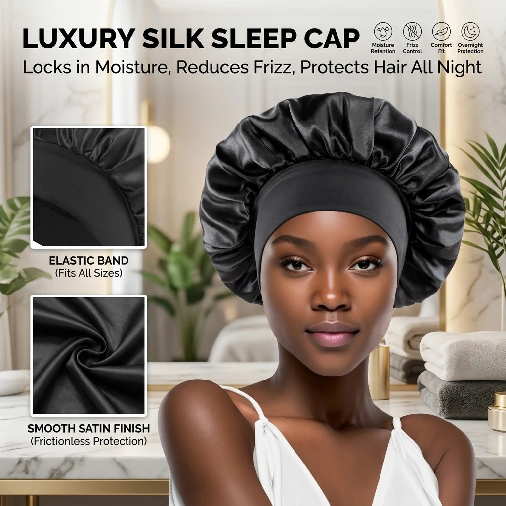 Large Satin Silk Bonnet Hair