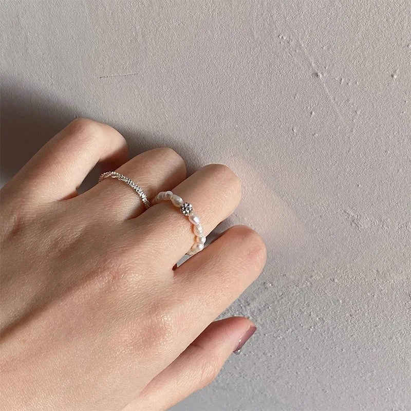 Pearl beaded Ring set (2pc)