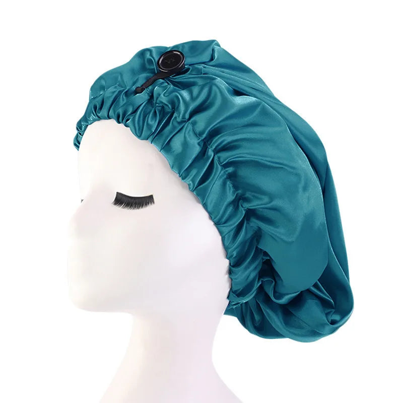 New Women Long Satin Bonnet Large Sleep Cap